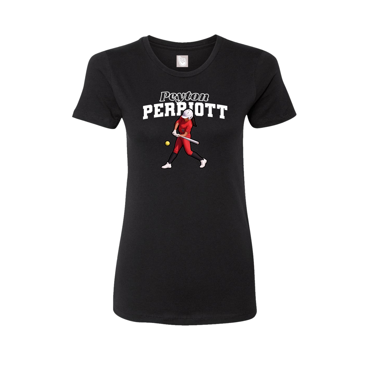 Fitted Women's Tee — Name Arch in Black