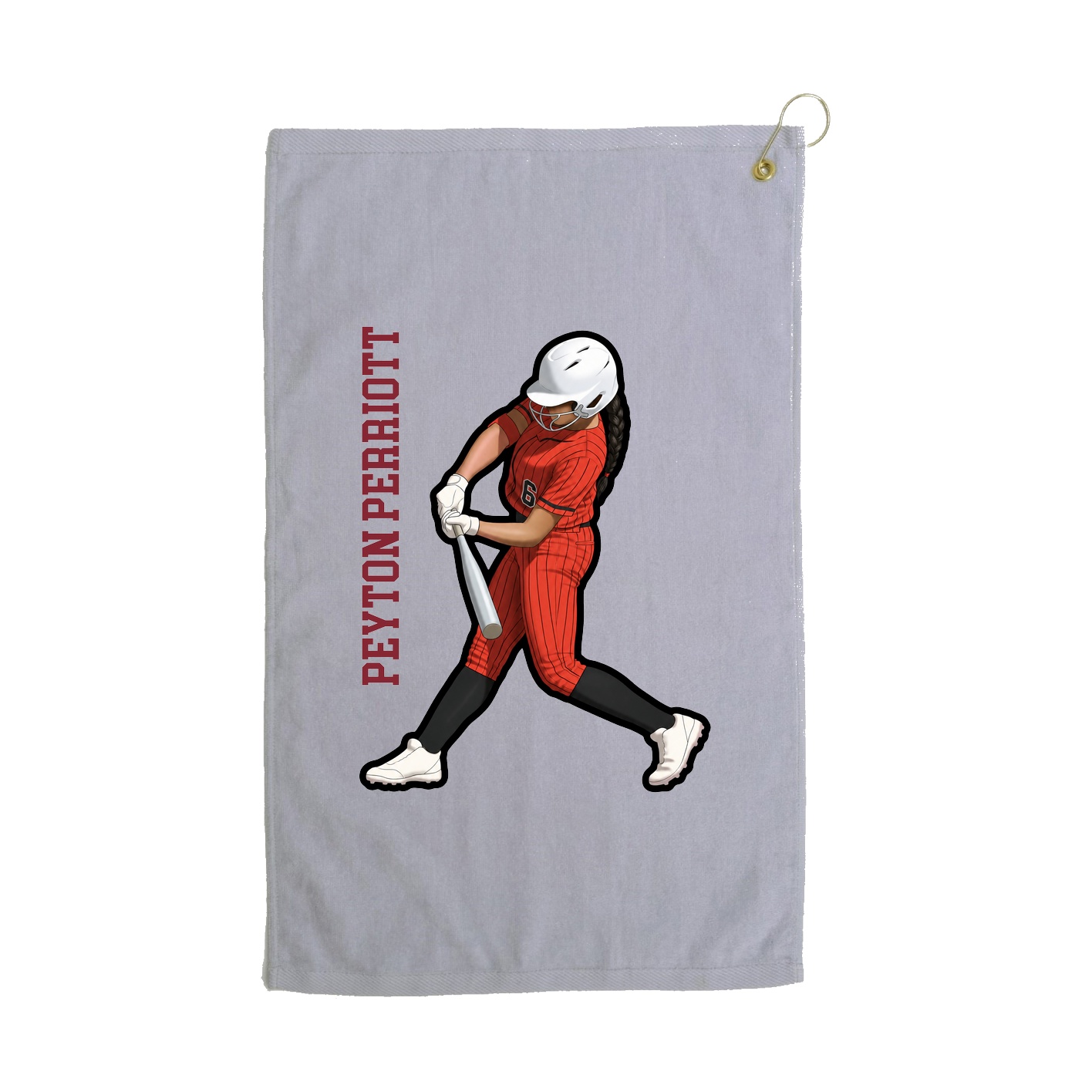 Golf Towel — Name Vertical in Grey