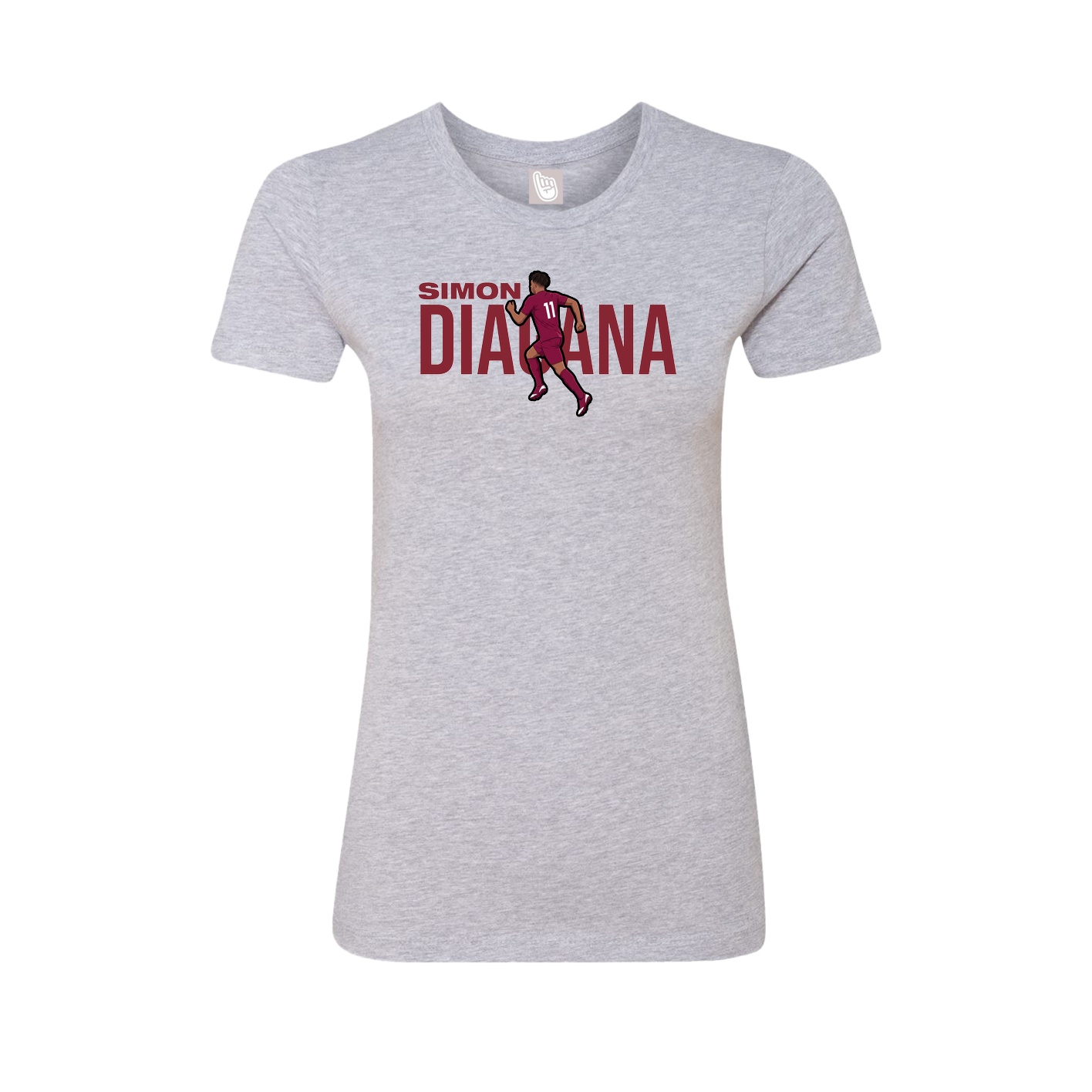 Fitted Women's Tee — Player Name in Grey