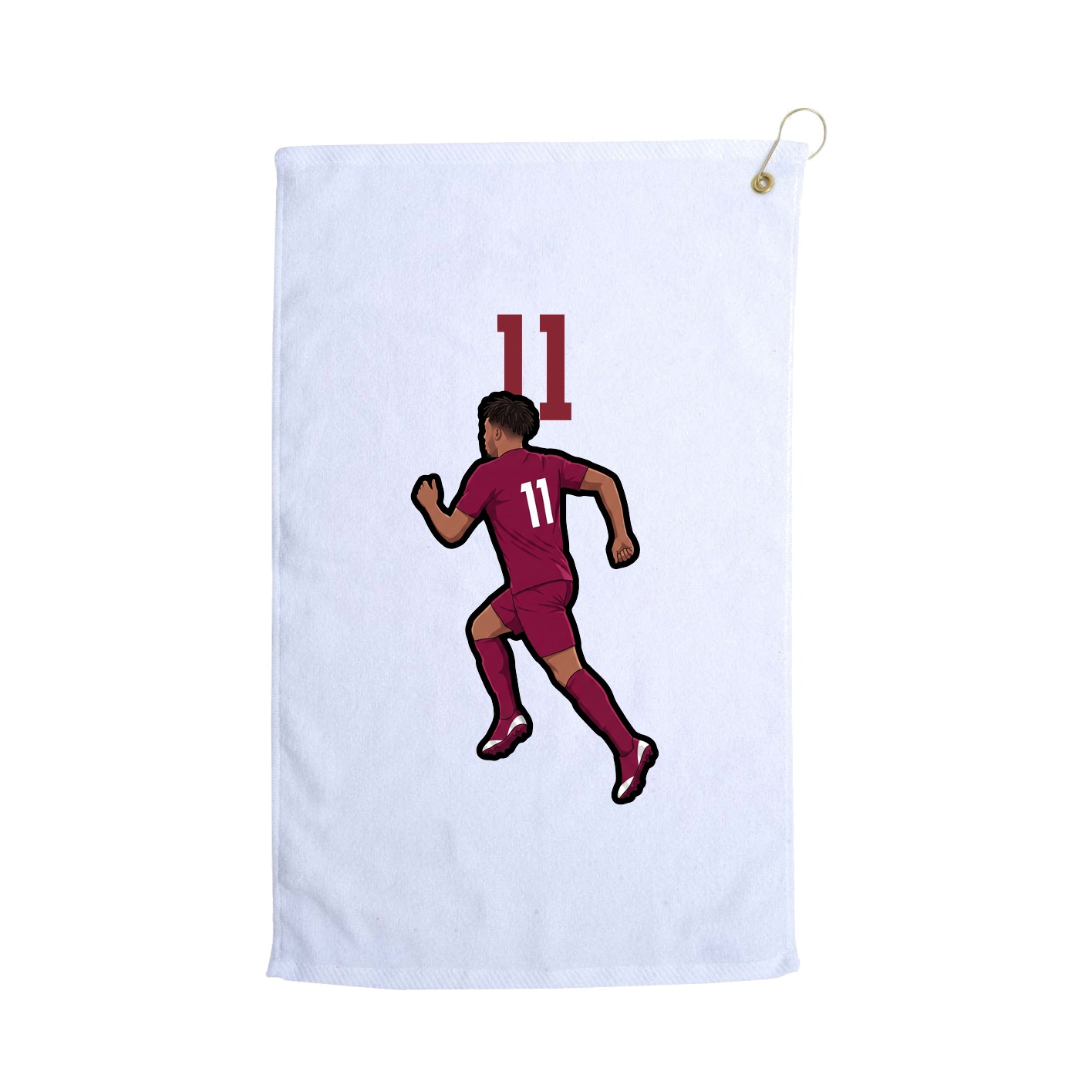 Golf Towel — Number Top in White