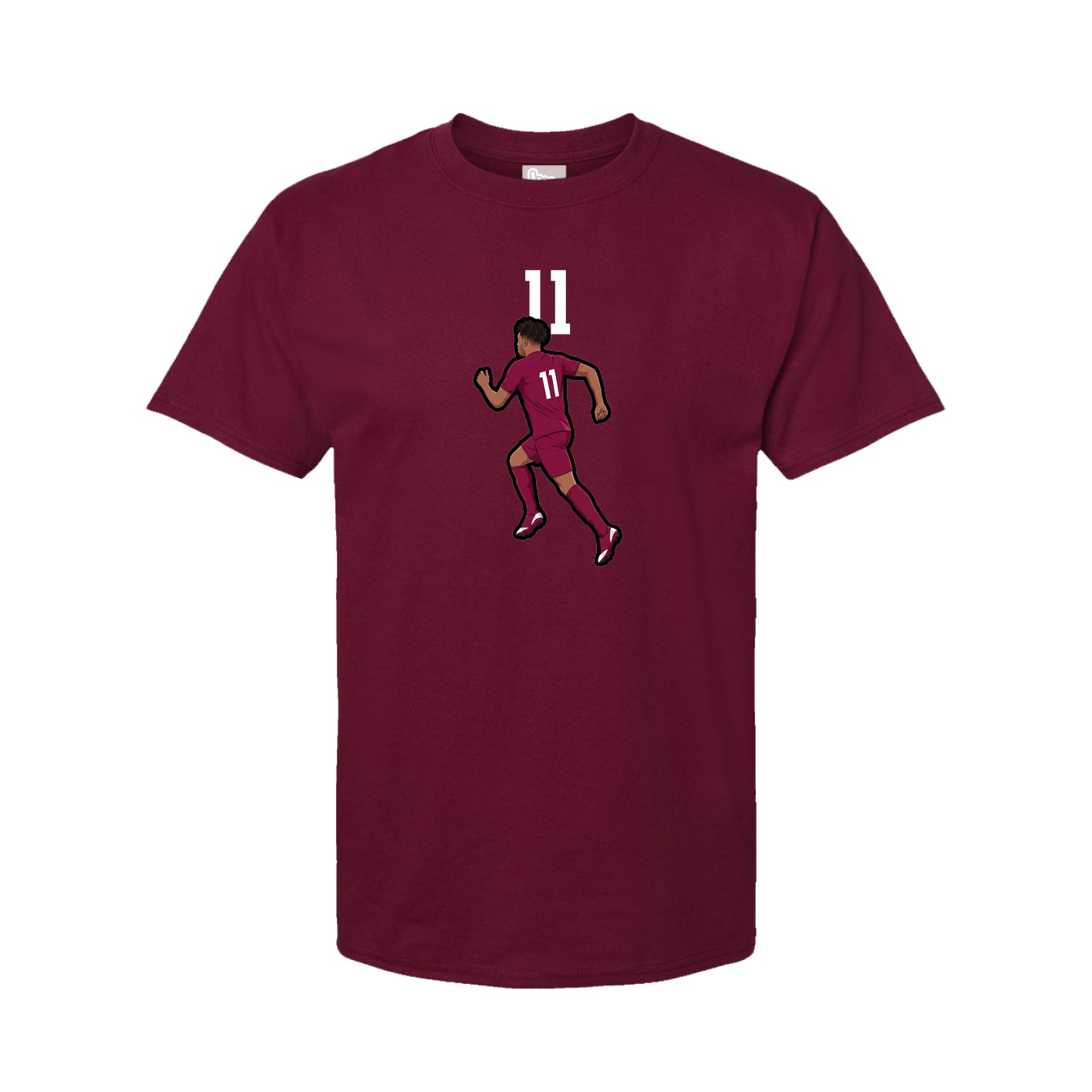 Youth Tee — Number Top in Cardinal