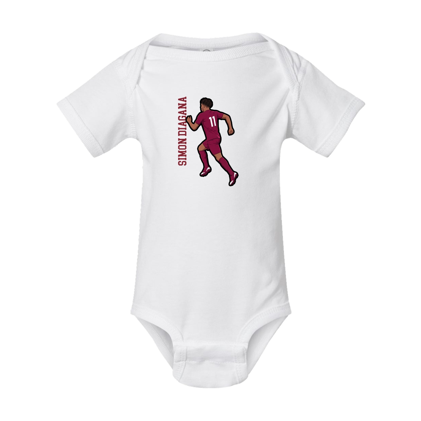 Baby Onesie — Name Vertical in White