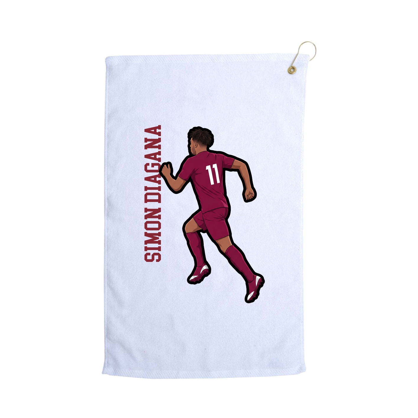 Golf Towel — Name Vertical in White