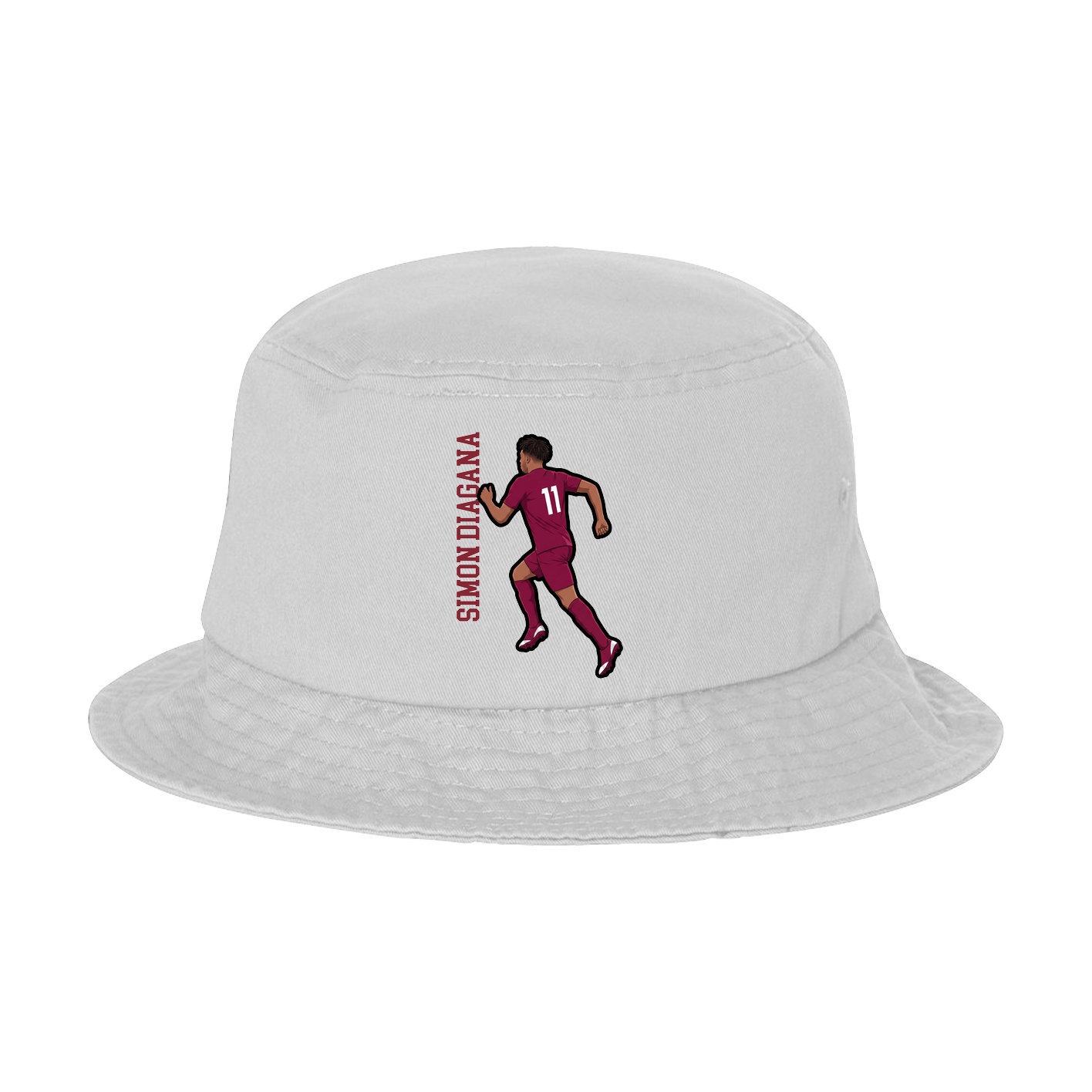 Bucket Cap — Name Vertical in White