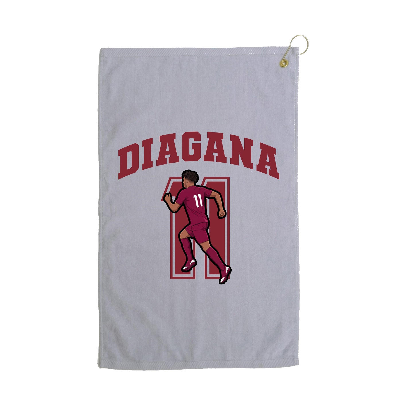 Golf Towel — Number in Grey