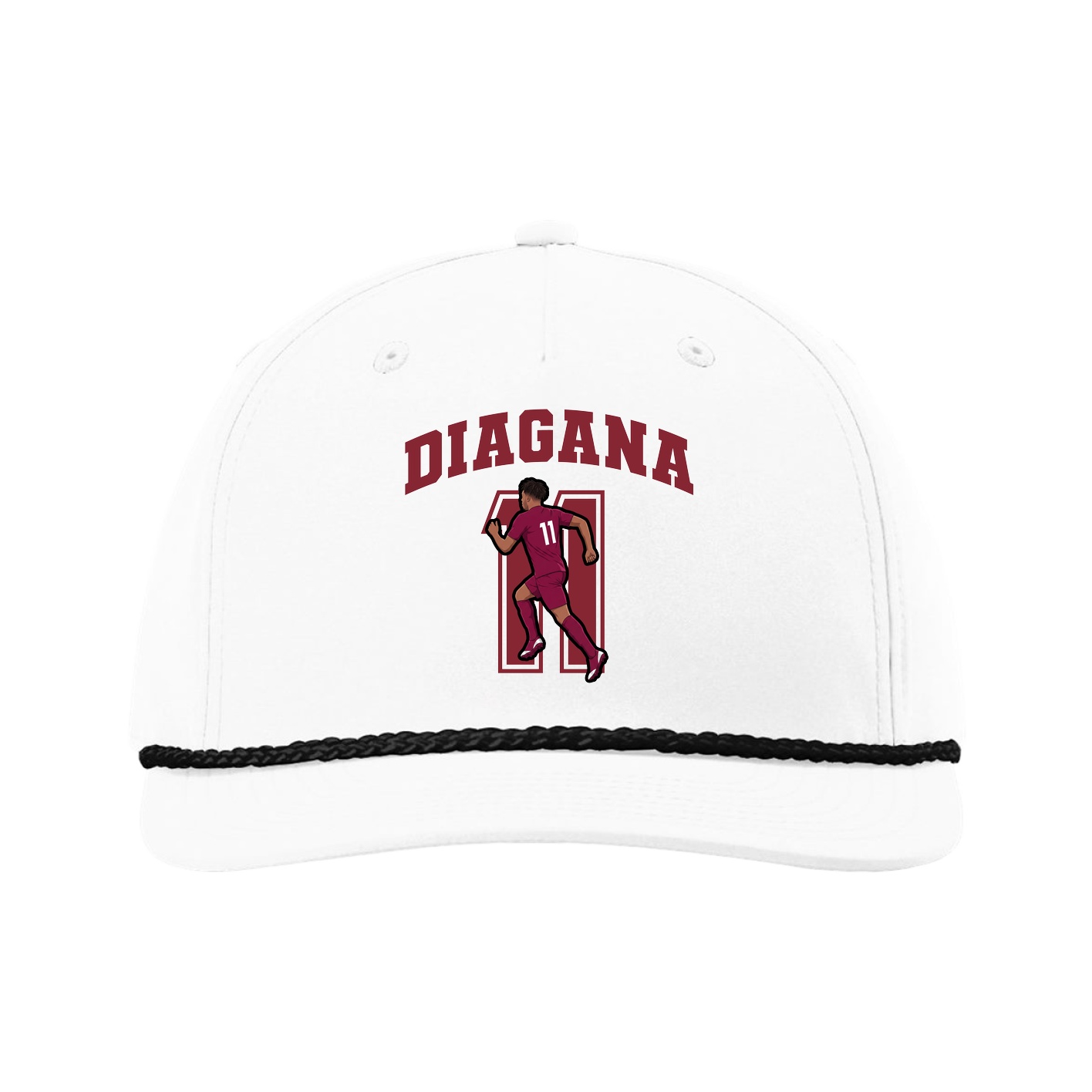 Five-Panel Classic Rope Cap — Number in White
