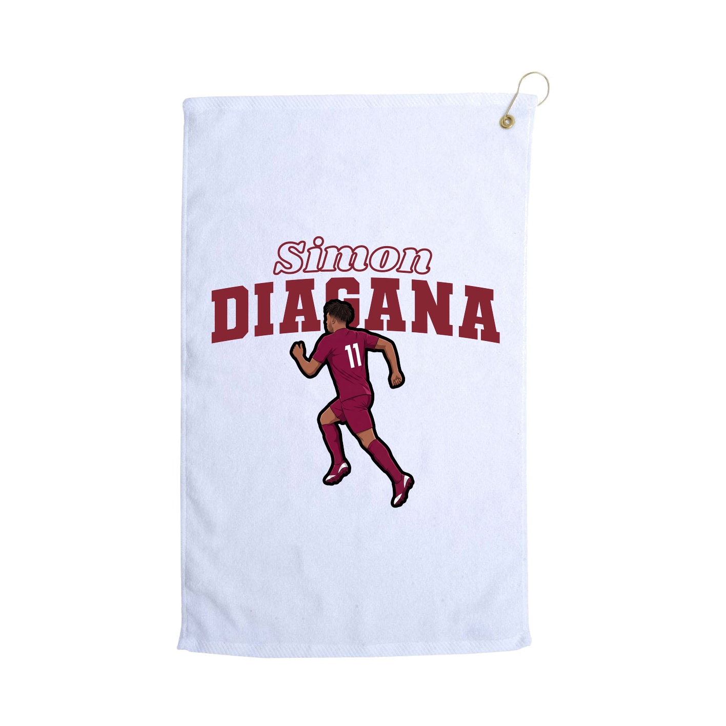 Golf Towel — Name Arch in White