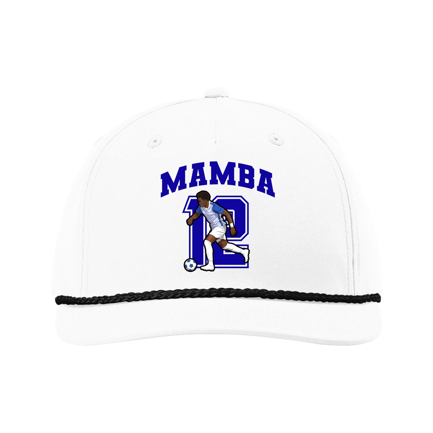 Five-Panel Classic Rope Cap — Number in White
