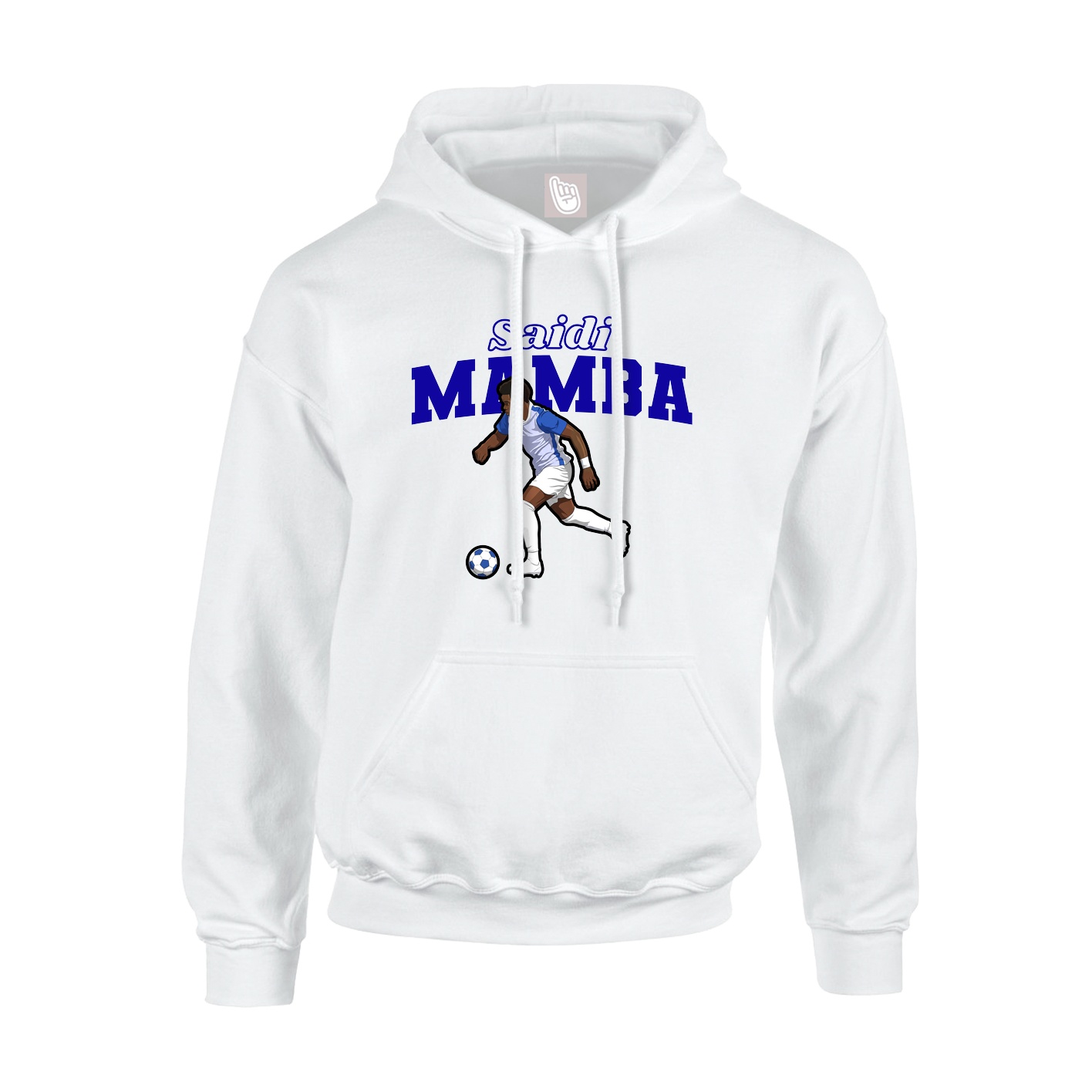 Youth Hoodie — Name Arch in White
