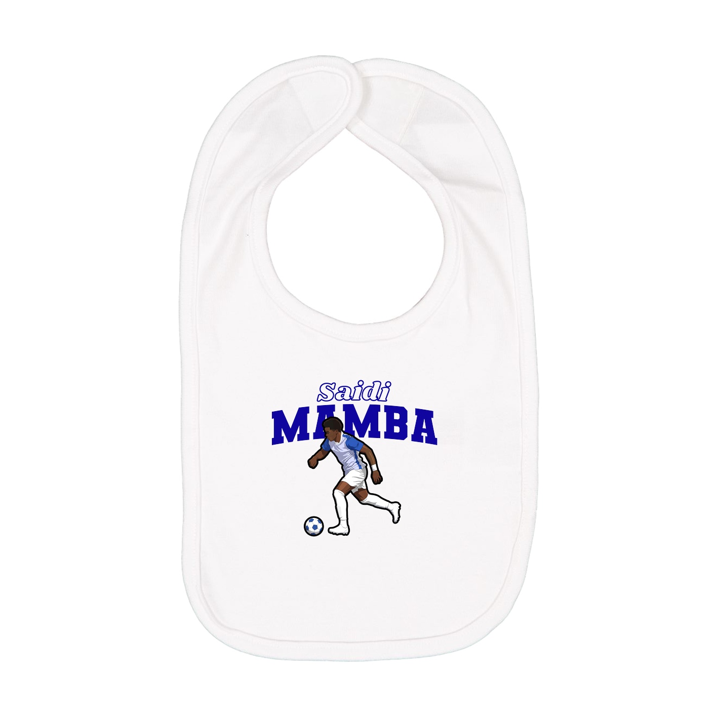 Infant Bib — Name Arch in White