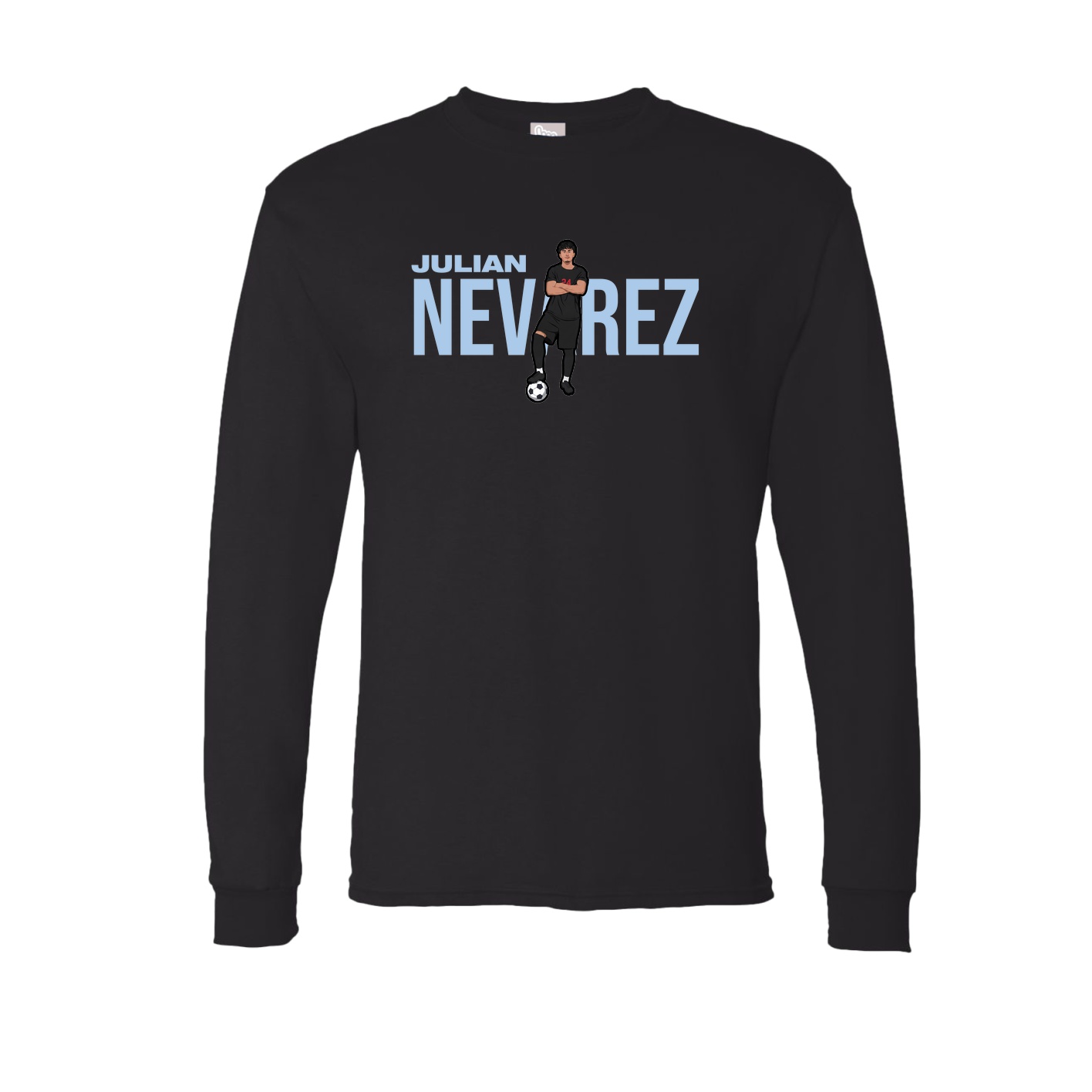 Long Sleeve Tee — Player Name in Black