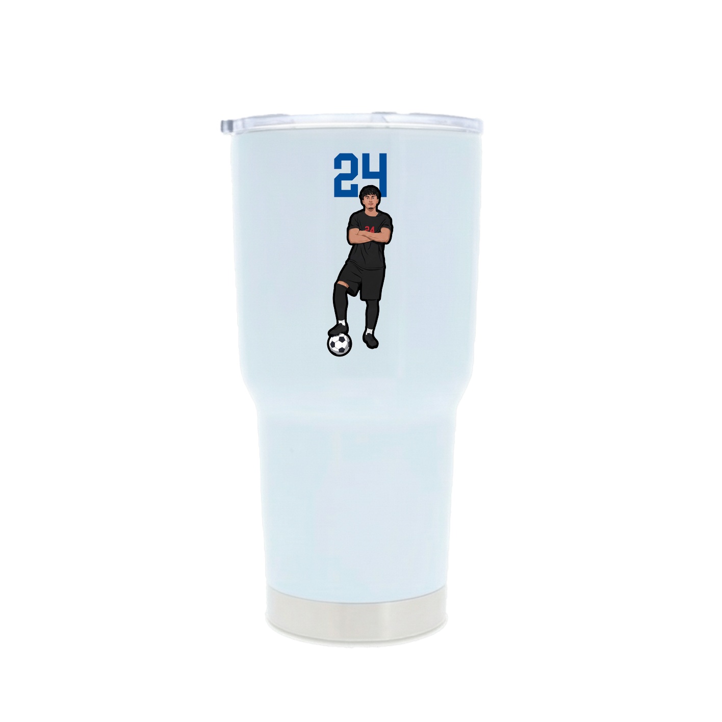 30oz Stainless Steel Tumbler — Number Top in White