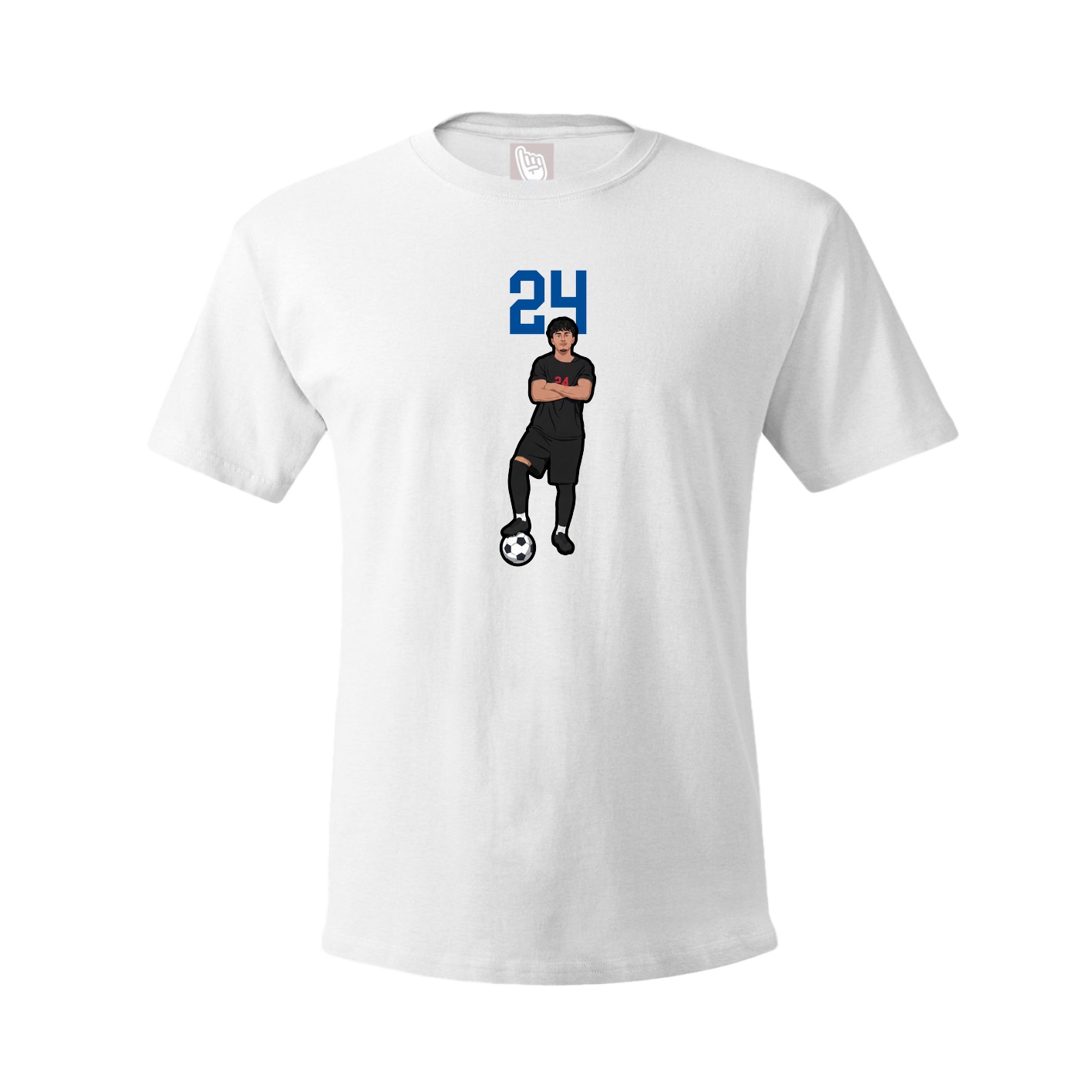 Youth Tee — Number Top in White