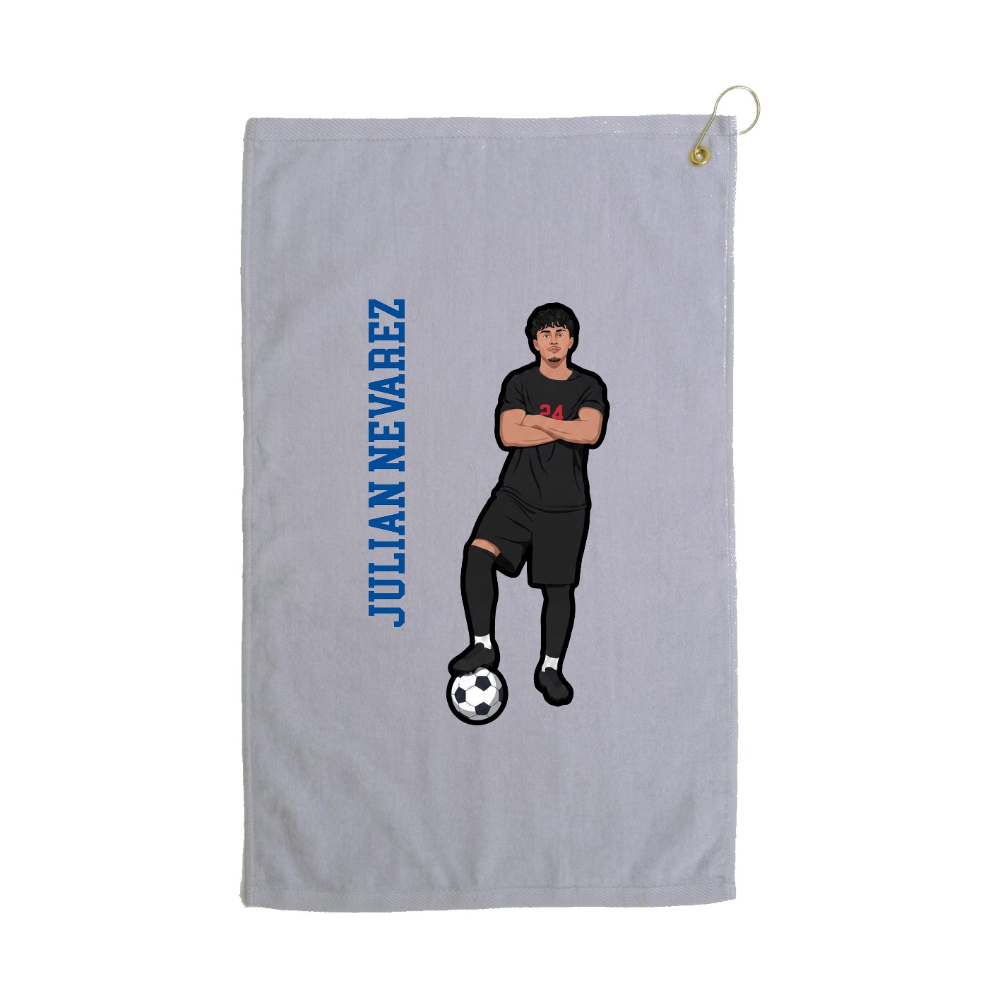Golf Towel — Name Vertical in Grey