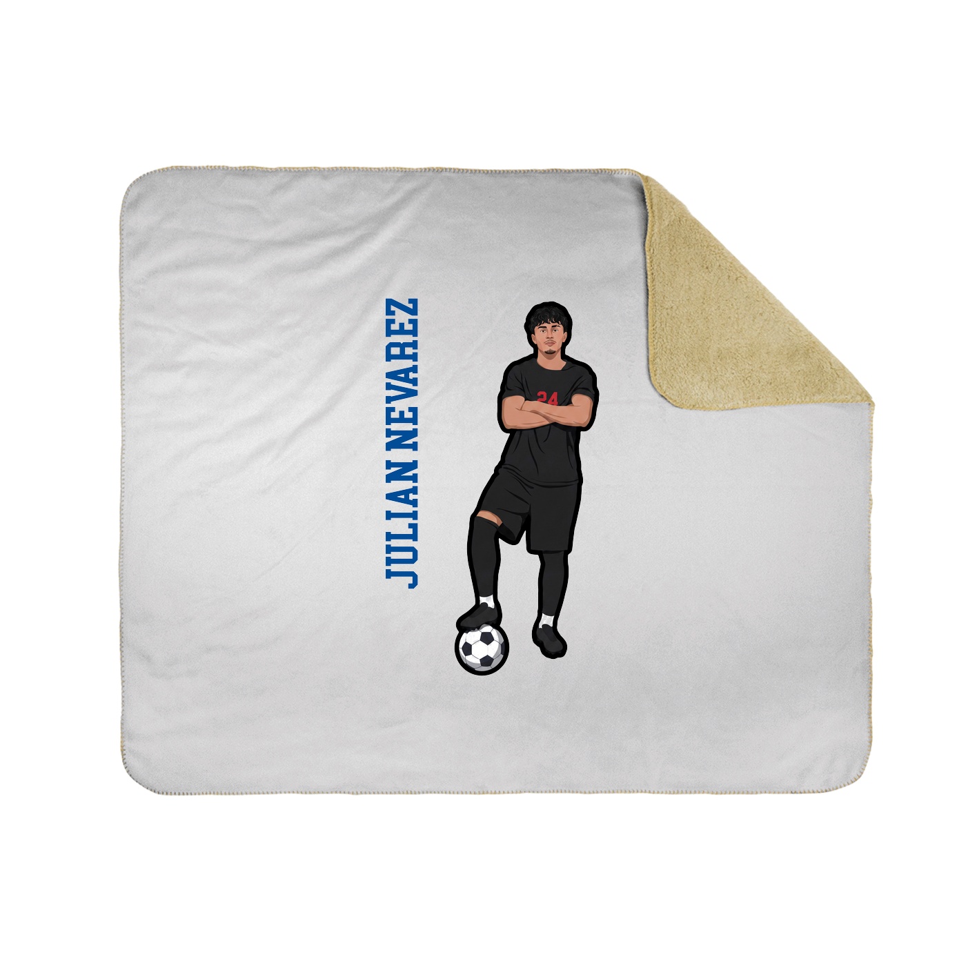 Throw Blanket — Name Vertical in White
