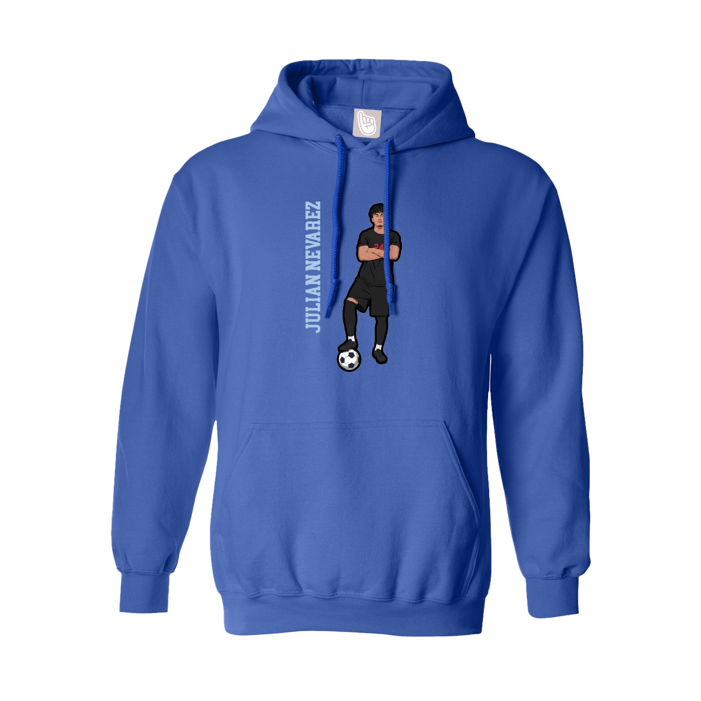 Hoodie — Name Vertical in Royal
