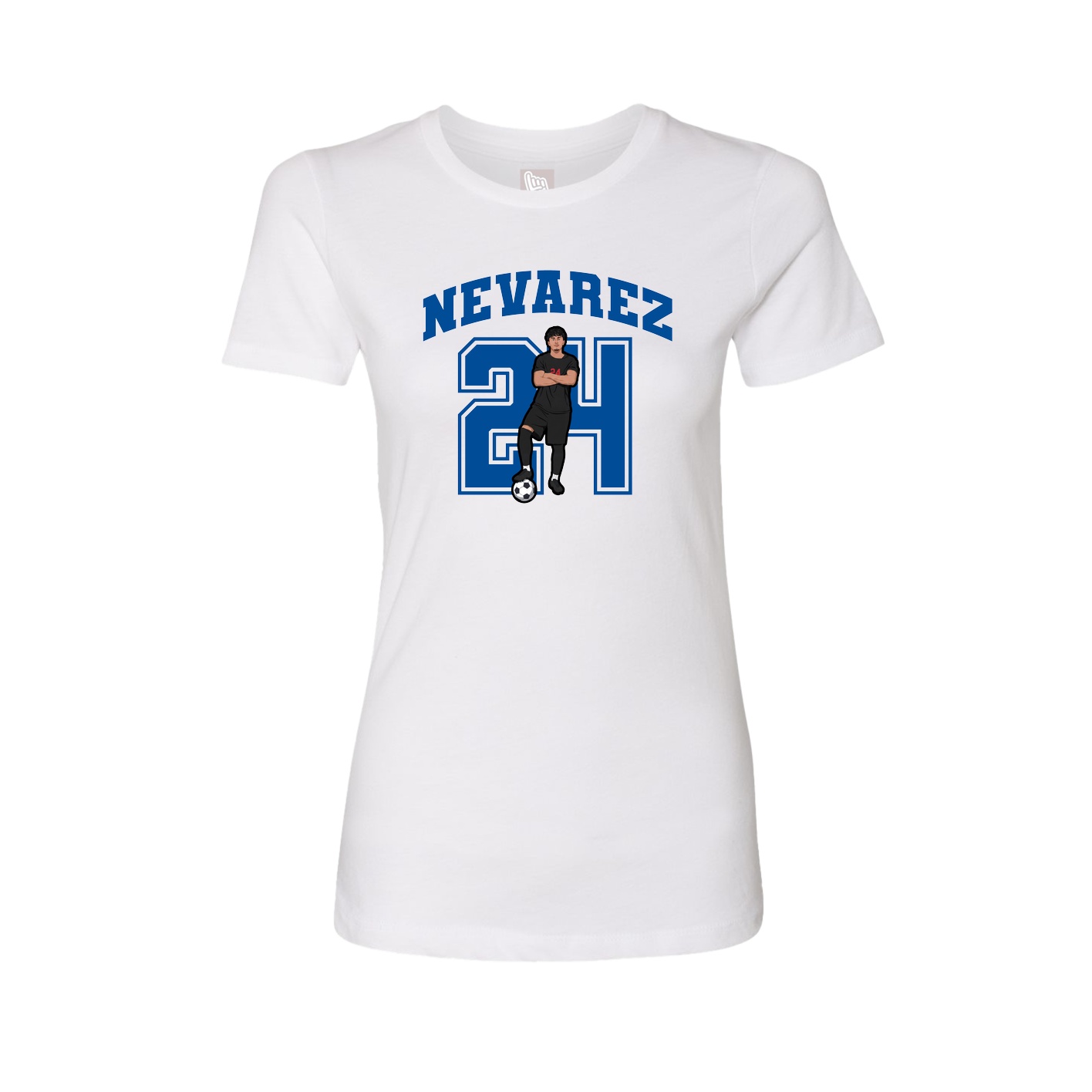 Fitted Women's Tee — Number in White