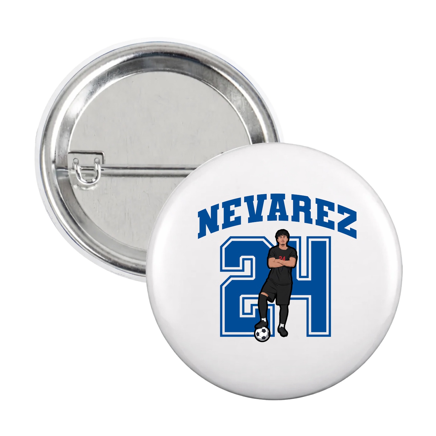 Game Day Button — Number in White