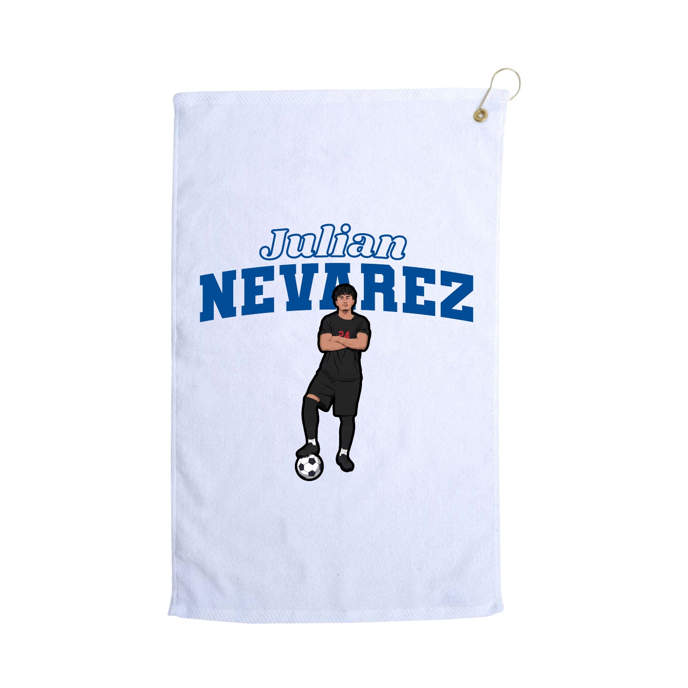 Golf Towel — Name Arch in White