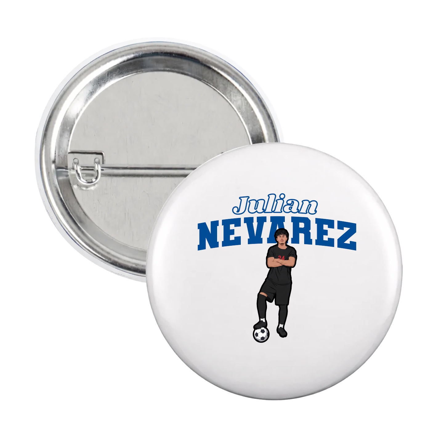 Game Day Button — Name Arch in White