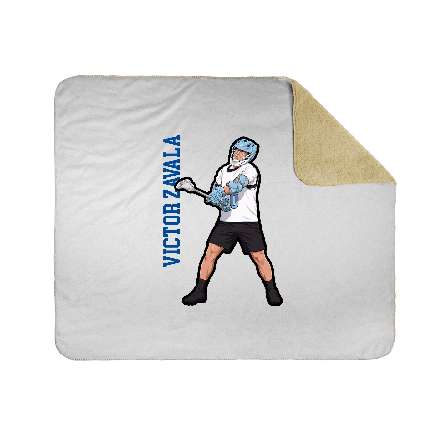 Throw Blanket — Name Vertical in White