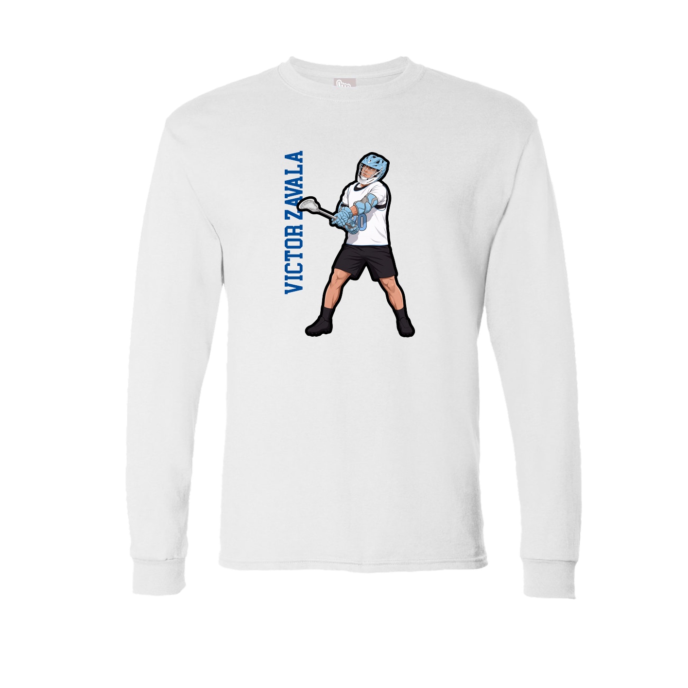 Long Sleeve Tee — Name Vertical in White