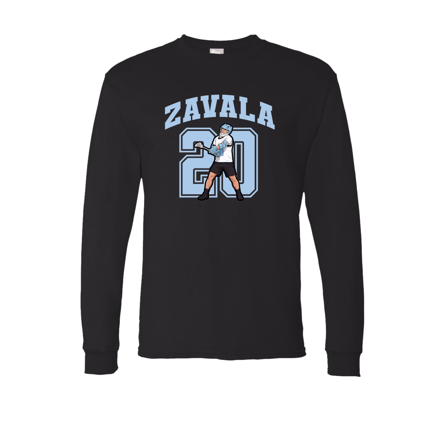 Long Sleeve Tee — Number in Black
