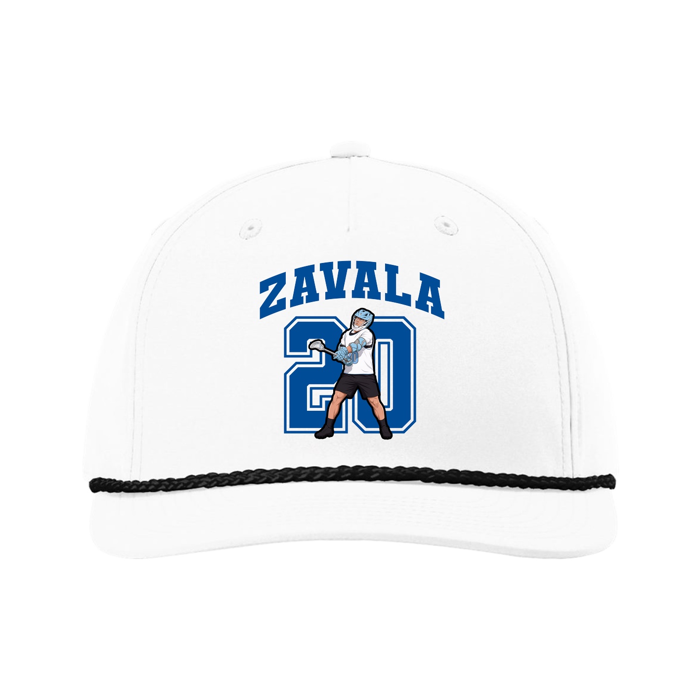 Five-Panel Classic Rope Cap — Number in White