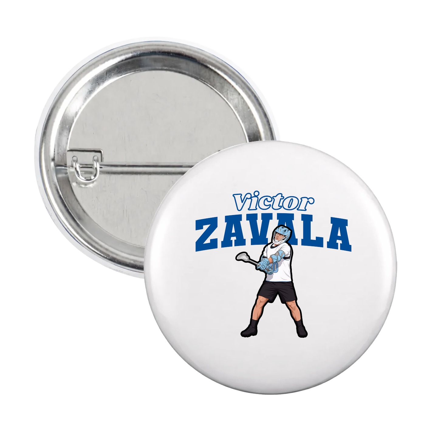 Game Day Button — Name Arch in White