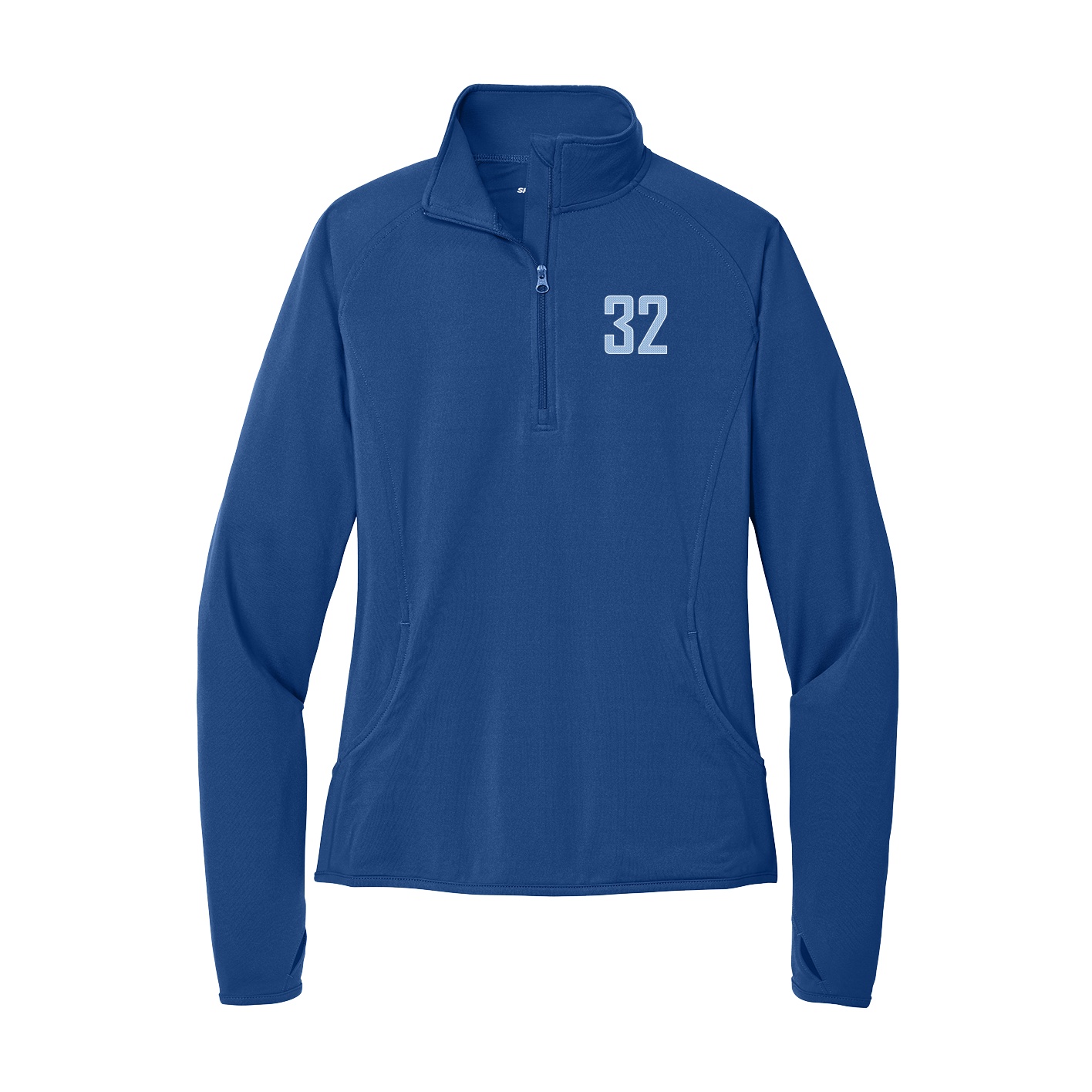 Women's Q-Zip Pullover — Front Shirsy in Royal