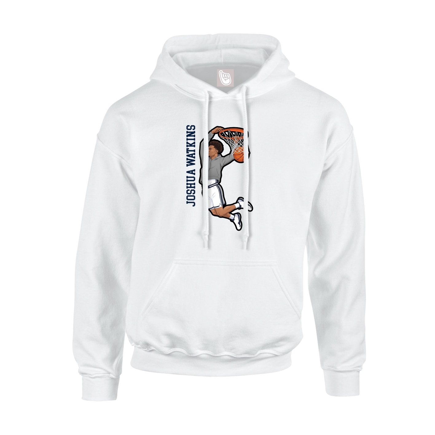 Youth Hoodie — Name Vertical in White