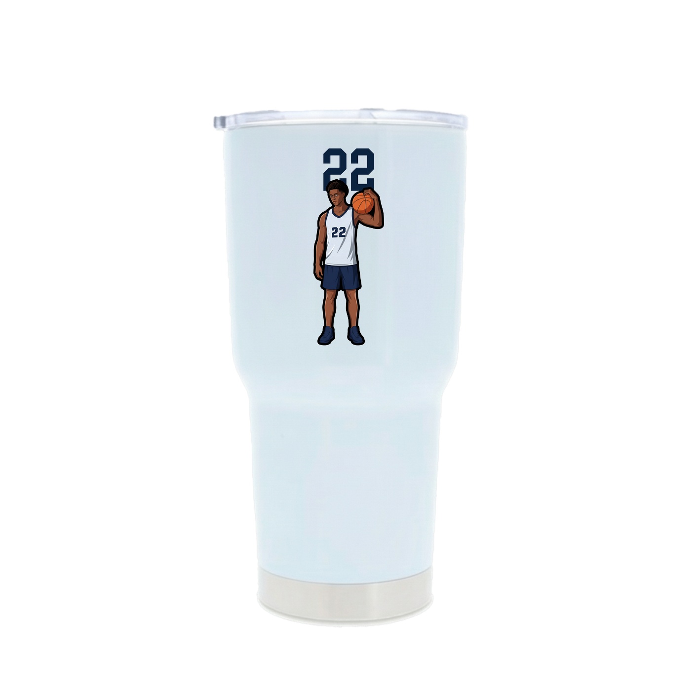30oz Stainless Steel Tumbler — Number Top in White