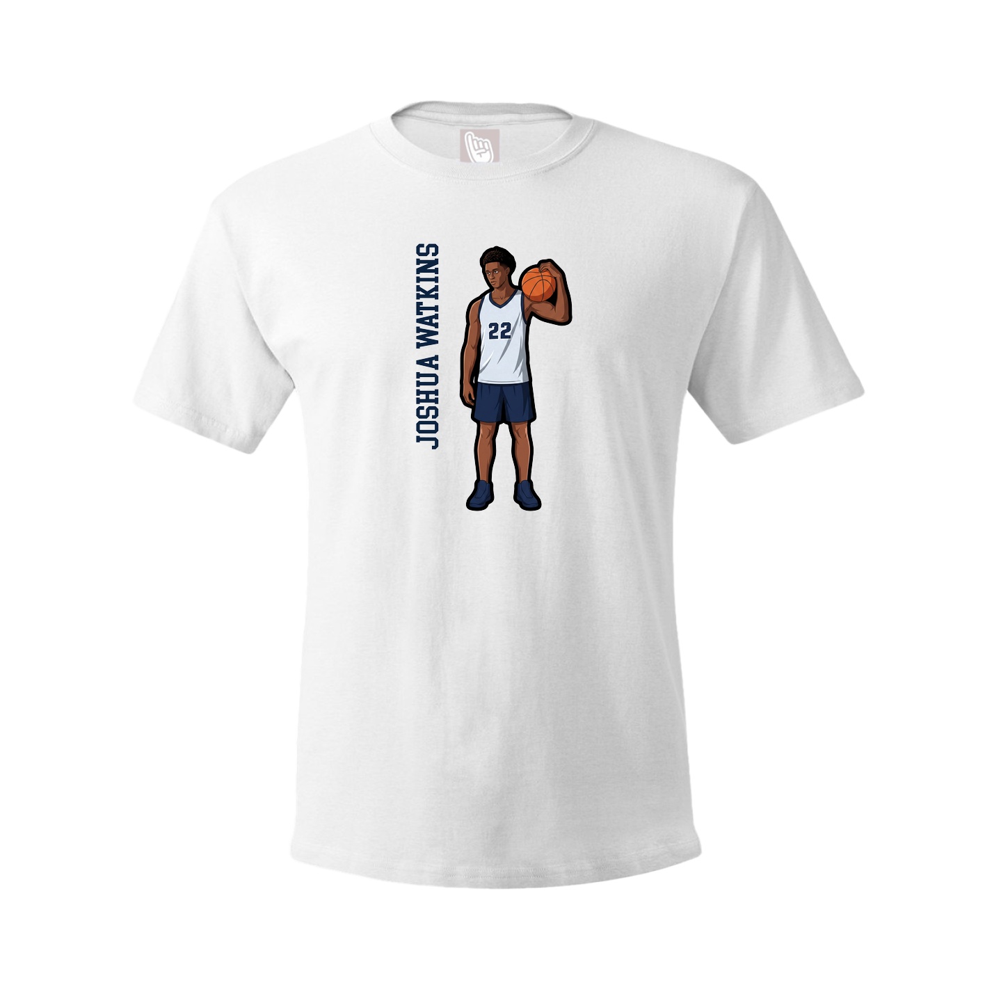 Youth Tee — Name Vertical in White