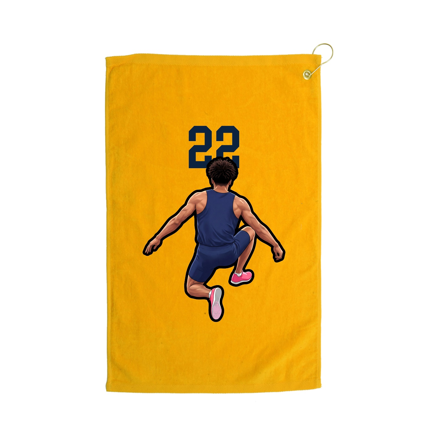 Golf Towel — Number Top in Gold