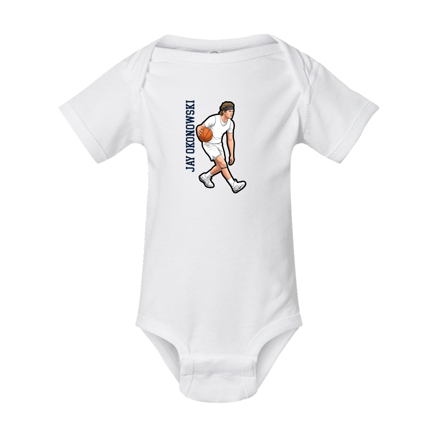 Baby Onesie — Name Vertical in White