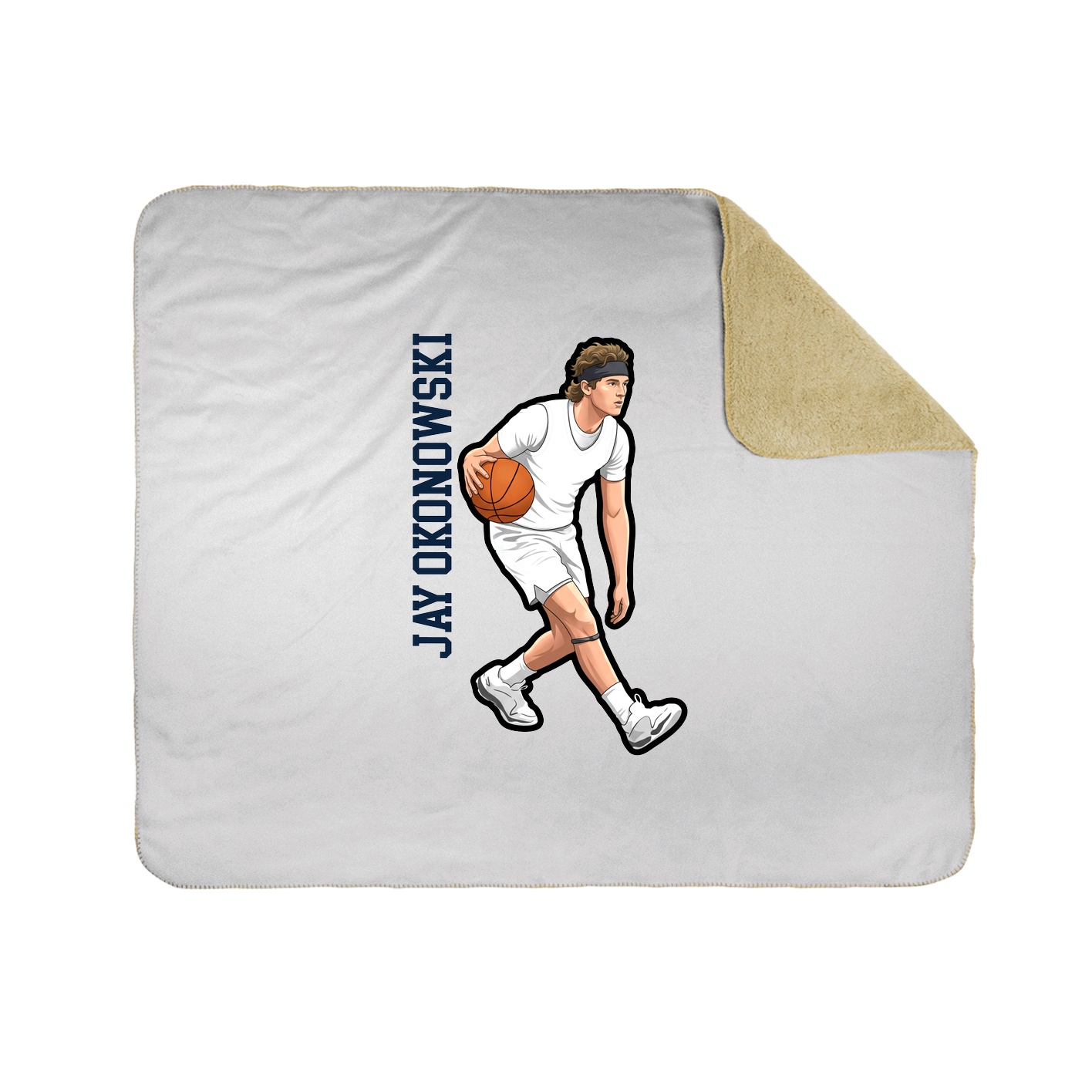 Throw Blanket — Name Vertical in White