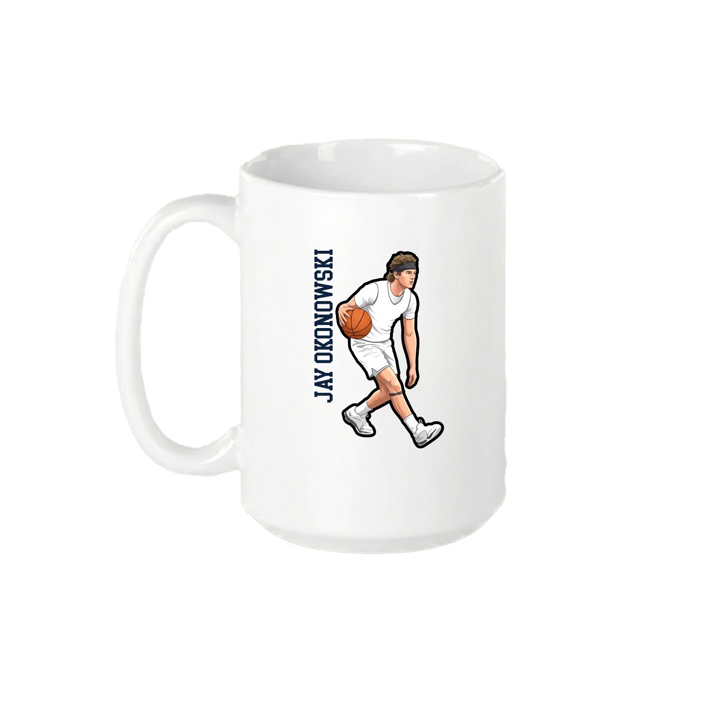 15oz Coffee Mug — Name Vertical in White