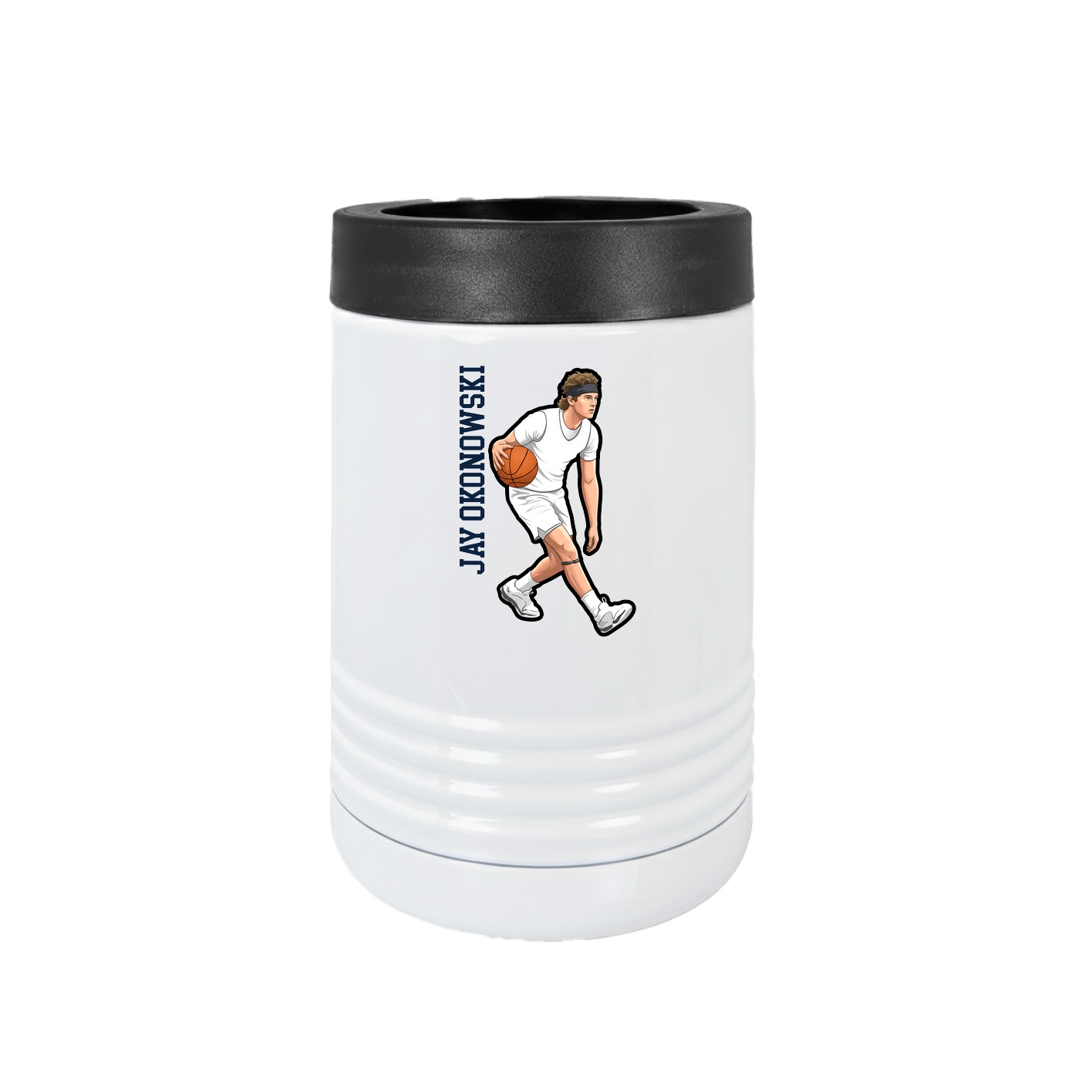 Beverage Holder — Name Vertical in White