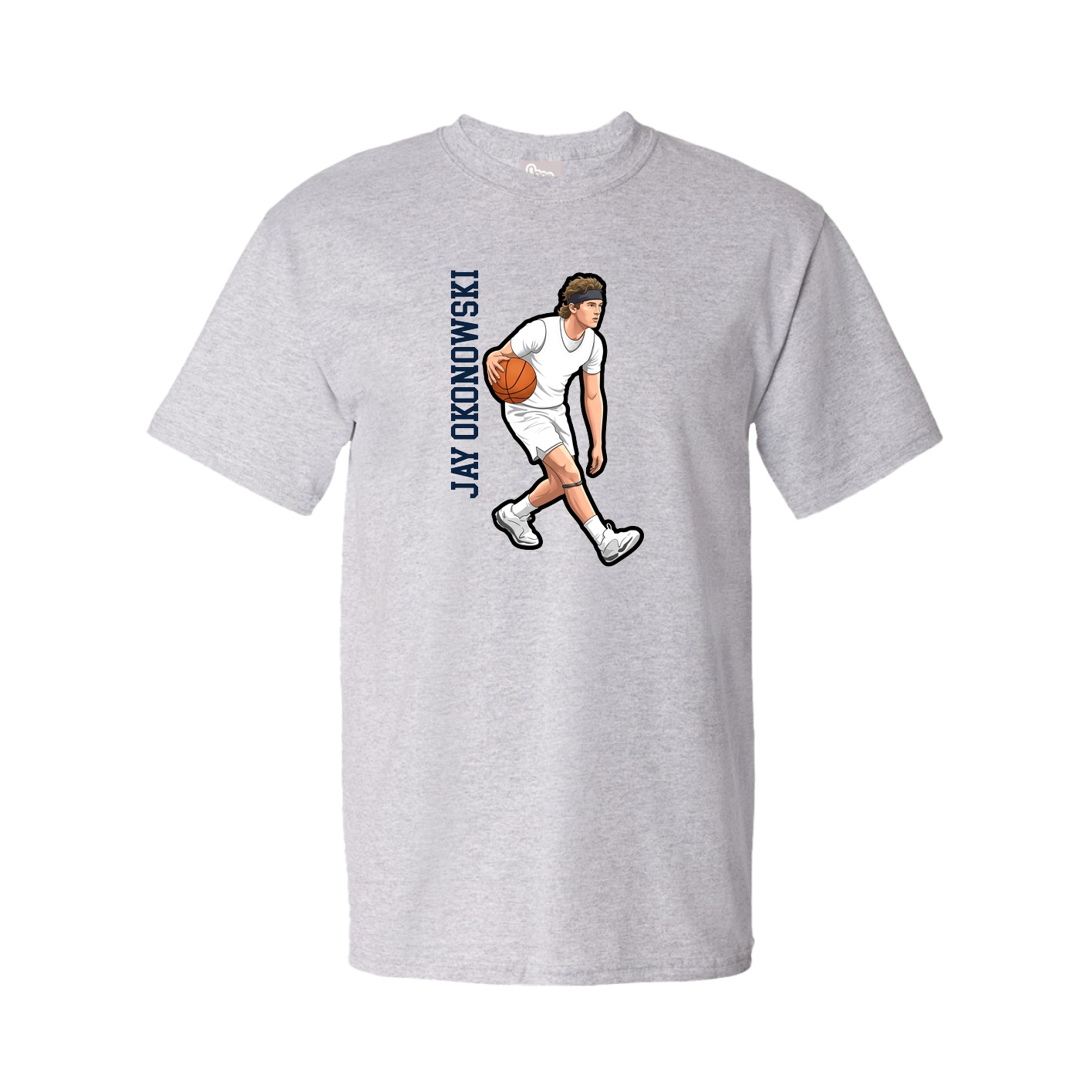 Youth Tee — Name Vertical in Grey