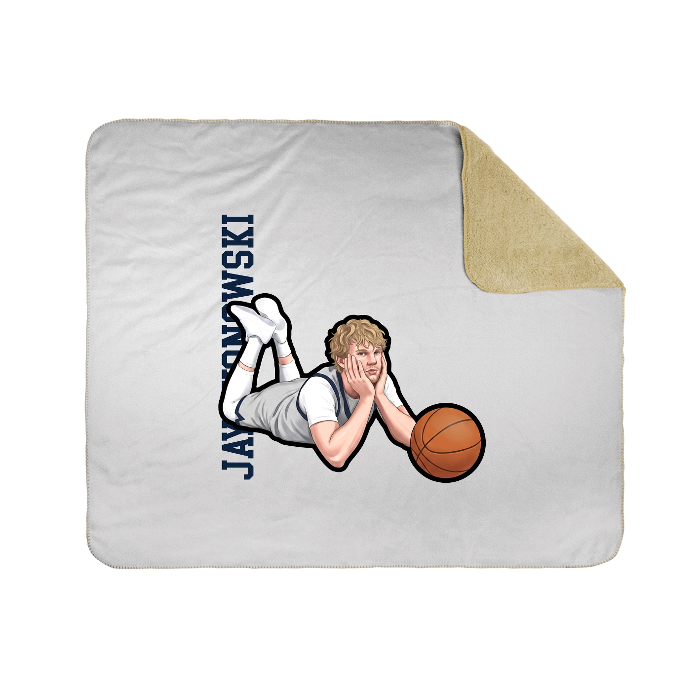 Throw Blanket — Name Vertical in White