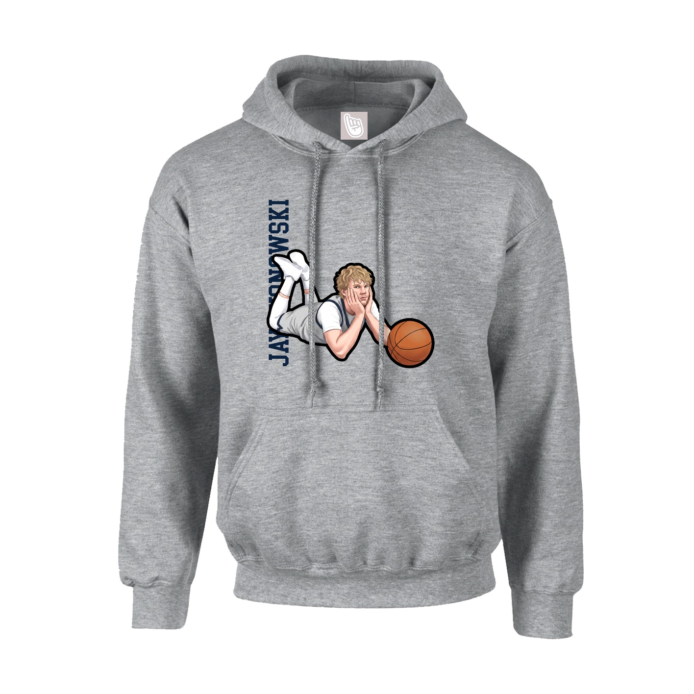 Hoodie — Name Vertical in Grey