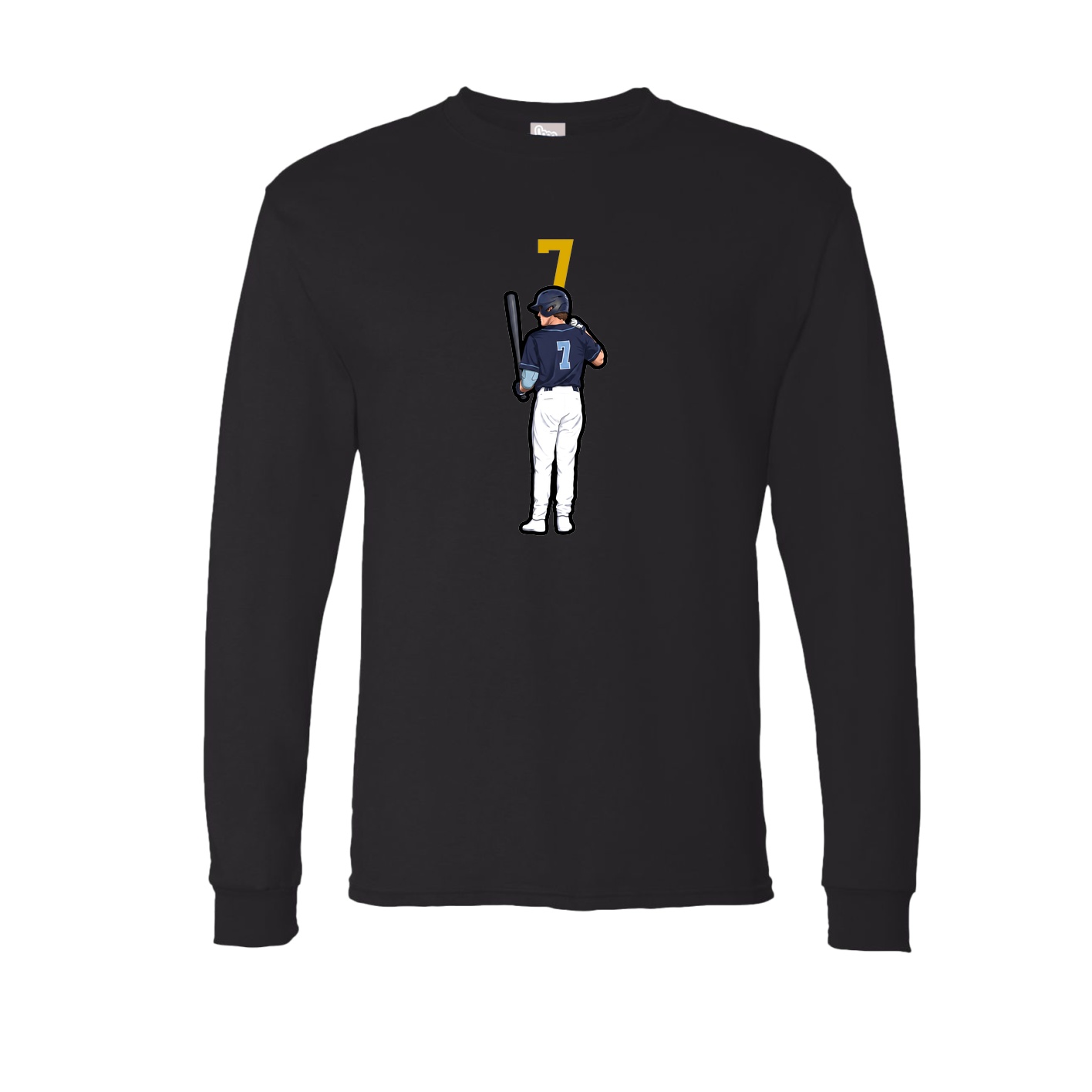 Long Sleeve Tee — Number Top in Black