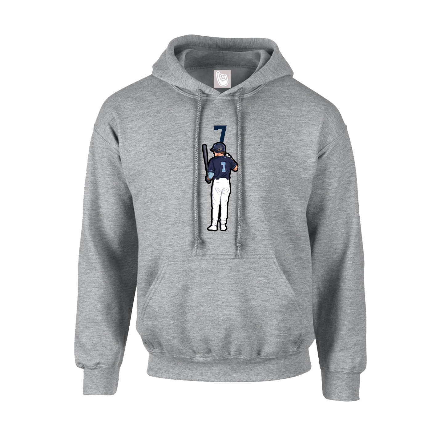 Hoodie — Number Top in Grey