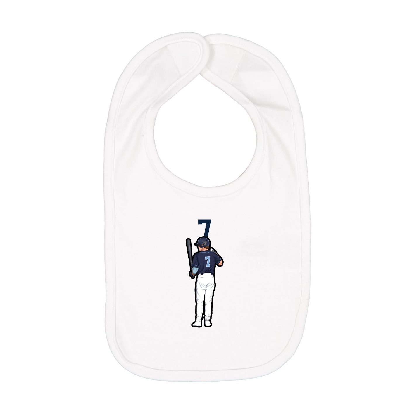 Infant Bib — Number Top in White