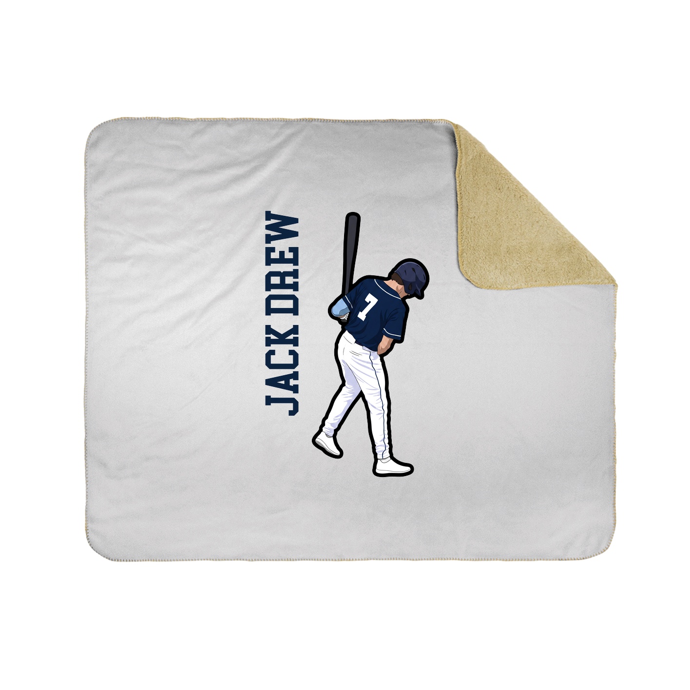 Throw Blanket — Name Vertical in White