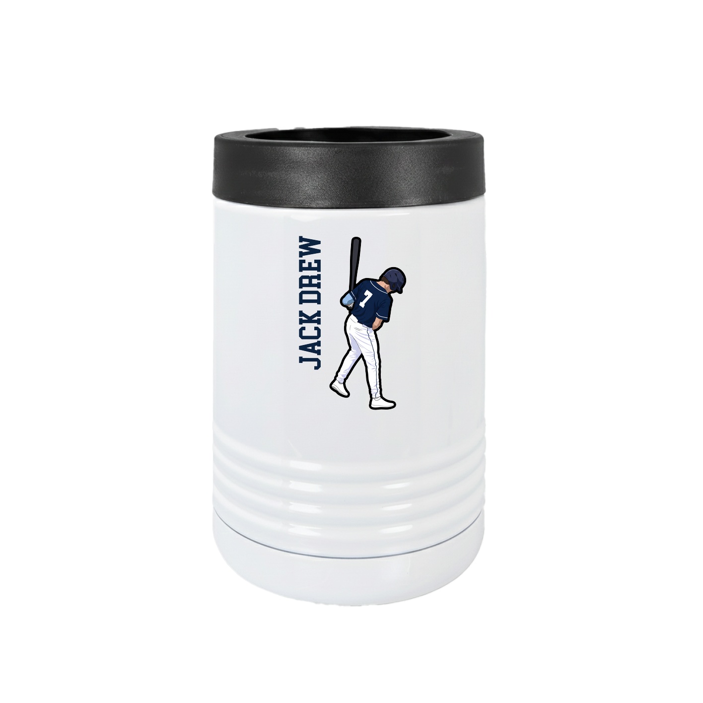 Beverage Holder — Name Vertical in White