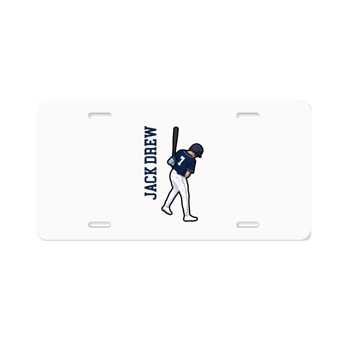 License Plate — Name Vertical in Classic