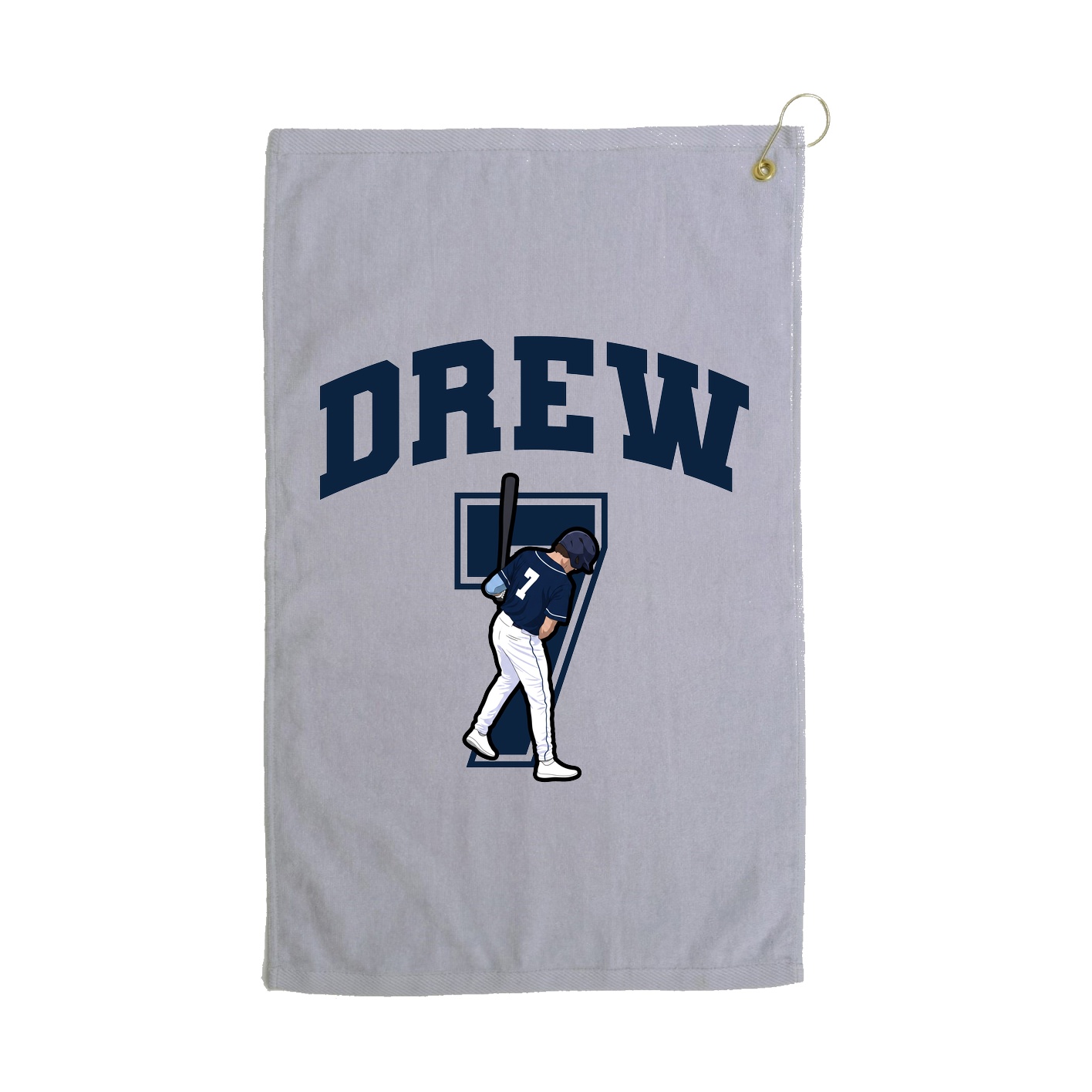 Golf Towel — Number in Grey