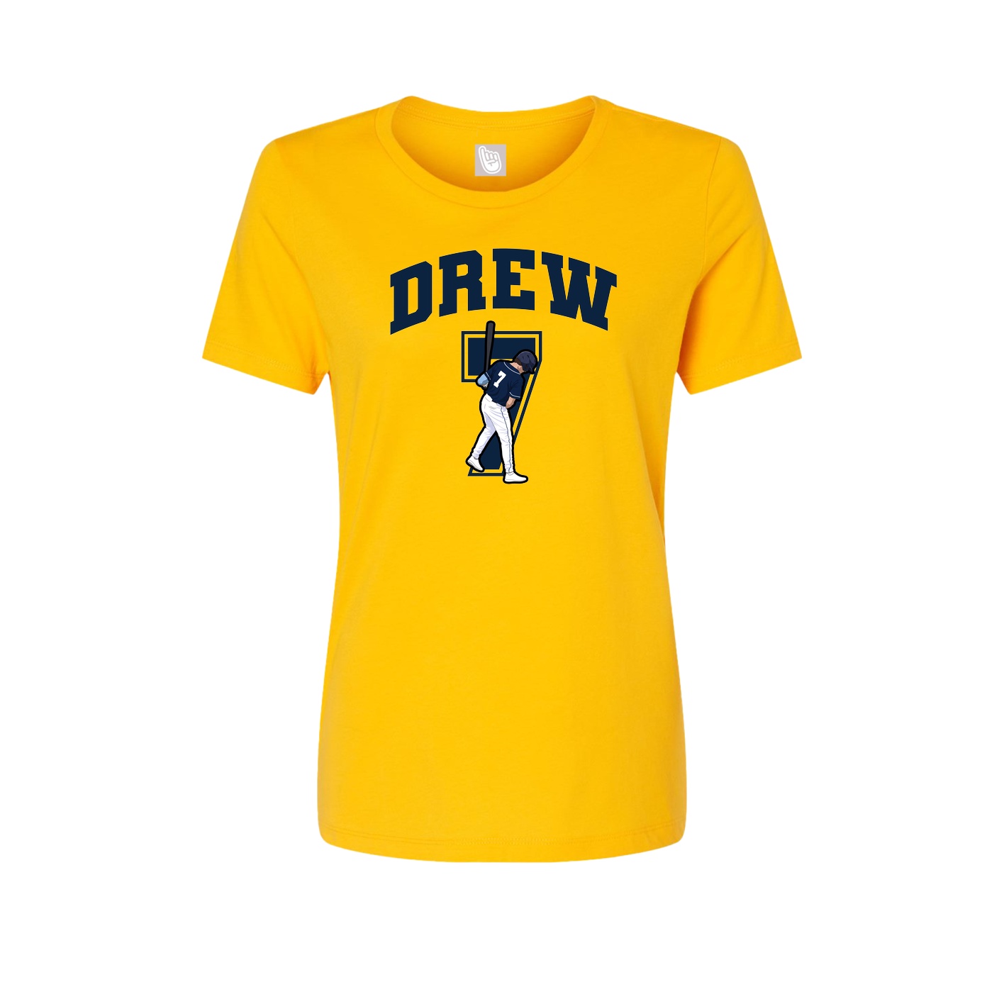 Fitted Women's Tee — Number in Gold