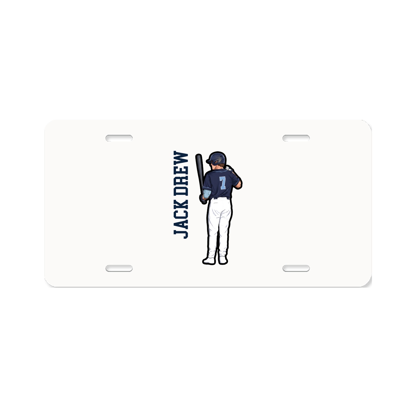 License Plate — Name Vertical in Classic